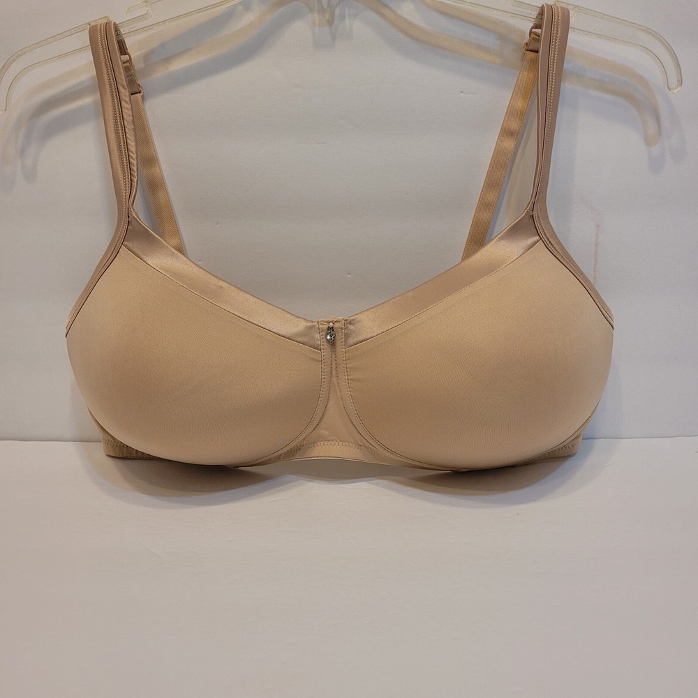 Amoena Mastectomy Bra: Lara‎ Satin Padded Wireless, Nude Bra, 44B